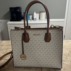 Michael Kors Tan and Cream Satchel